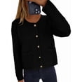 thumbnail image 3 of Women Knit Cardigan Sweaters Fall Fashion Long Sleeve Button Down Trendy Casual Jacket Winter Clothes Black XL, 3 of 9