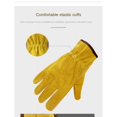 thumbnail image 2 of Guantes de trabajo Guante de jardinería de piel de vacuno resistente para corte de madera/construcción/conducción de camiones/trabajo en jardín/jardín-L, 2 of 5