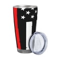 thumbnail image 2 of Cauagu Firefighters USA Flag Pattern 20oz Tumbler,Stainless Steel Vacuum Insulated Tumbler with Lid Insulated Coffee Mug Thermal Cup with Splash Proof Sliding Lid-Without Straw, 2 of 8
