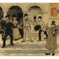 thumbnail image 2 of Jean François Raffaëll 16x15 Black Ornate Wood Framed Double Matted Museum Art Print Titled - Comedian Arriving in a Provincial Town, 2 of 5