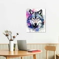 thumbnail image 2 of Nawypu  Modern Home Decor Wolf Canvas Print Wall Art for Kids Room, Watercolor Wild Animal Wolf Portrait Picture Paintings for Bathroom Bedroom Living room Office Wall Decoraton,, 2 of 4
