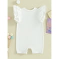 thumbnail image 3 of Bagilaanoe Newborn Baby Girl Summer Jumpsuit Fly Sleeve Bodysuit 3M 6M 12M 18M Infant Casual One Piece Romper, 3 of 8