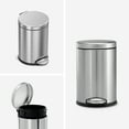 thumbnail image 3 of simplehuman 4.5 Liter / 1.2 gal Round Stainless Steel Bathroom Step Trash Can, Brushed, 3 of 7