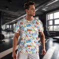 thumbnail image 3 of Wukai Summer Stamp Print Men's Short-Sleeved Mesh T-Shirt,Quick-Dry Short Sleeve Workout T-Shirt-Large, 3 of 8