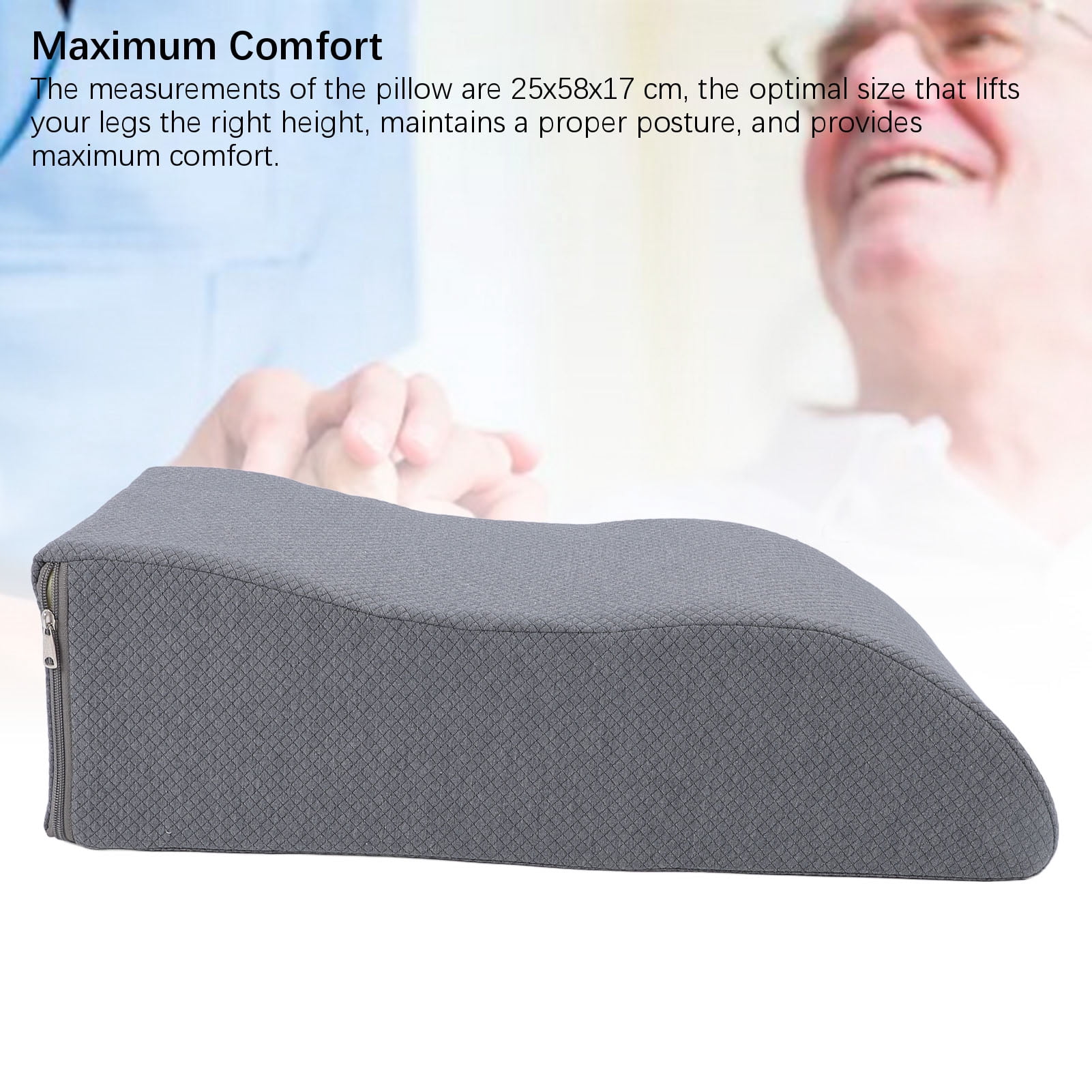 Nieyigj Leg Elevating Pillow Ergonomic S Shaped Memory Foam Bed Sleeping Foot Pillow for Elderly Pregnant Women, High Density Sponge Support Wedge, 22.8x9.8x6.7 inches / 58x25x17 cm