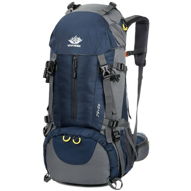Mochila Esup para Camping y Senderismo 50L con Funda Impermeable para Hombre Azul