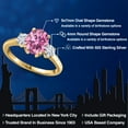 thumbnail image 2 of Gem Stone King 18K Yellow Gold Plated Silver Pink Moissanite and White Moissanite Engagement Ring for Women | 2.46 Cttw | Oval 9X7MM | Gemstone Birthstone | Size 6, 2 of 7