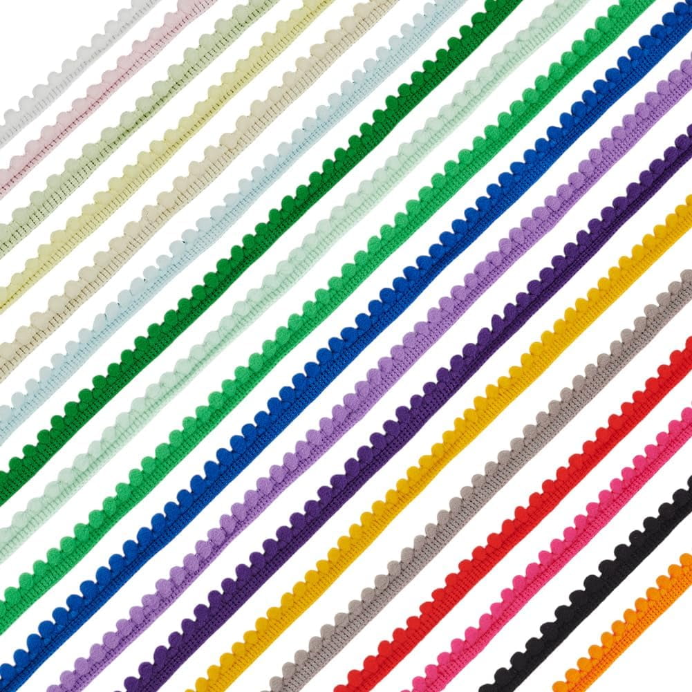 40 Yards Pom Pom Fringe Trim 3/8/10mm Balls Fringe Trim Multicolor Pom Pom Ball Fringe Trim Ribbon Pom Fringe Tassel Lace Ball Fringe Ribbon for Decoration DIY Crafts Sewing Colorful