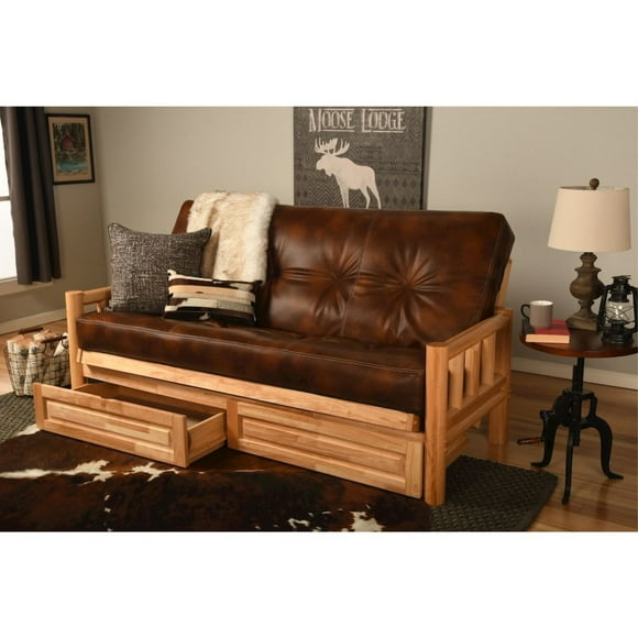 Lod Frame-Natural Finish- Trail Saddle Mattress-Stora Drawers