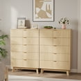 thumbnail image 7 of M optimized Fluted 5 Drawer Dressers, Modern Closet Dressers Chest of Drawers, Wood Storage Dresser Chest of Drawers Organizer for Bedroom Living Room Hallway Closet, 7 of 7