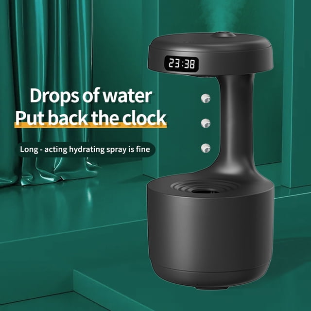Humidificador De Aire Water Droplet Mist Maker 800ML Smart Air Purifier Home Cool Gifts (Black AU)