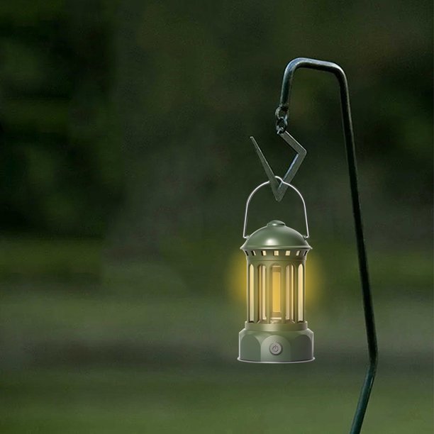 Lámpara Luz de emergencia COB 1200mAh de césped retro Durable con gancho para viajes al aire libre JShteea Para estrenar