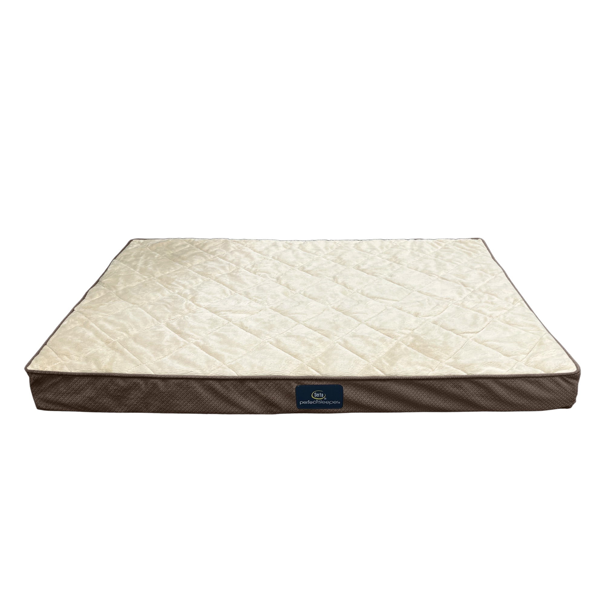 Serta Quilted Orthopedic Pillowtop Dog Bed with Removable Cover, Mocha, X-Large