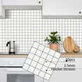 thumbnail image 4 of DEWOO Thick Square Kitchen Peel and Stick Backsplash Mosaic Tiles Square Self Adhesive Wall Tile Checkerboard Checkered Stickers,White (10-Sheet,12"x12"), 4 of 12
