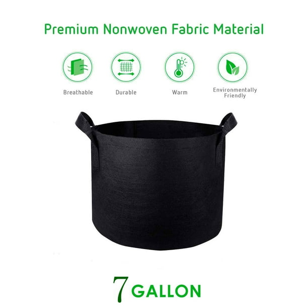 4 Pack 7 Gallon Grow Bags Heavy Duty Aeration Fabric Pots Thickened Nonwoven Fabric Pots Plant Grow Bags With Handles Walmart Com Walmart Com