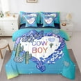 thumbnail image 1 of Erosebridal Cowboy Print Bedding Sets Queen Size, Hearts Pattern Rope Comforter Sets with Sheets, Western Desert Cactus Decor, Reversible 7 Pieces, 1 of 5