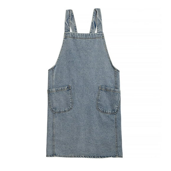 Workshop Apron Apron Free Size Cooking Apron for Gardening Woman Light Blue