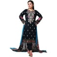 thumbnail image 1 of Pakistani Lawn Salwar Kameez Indian Dresses for Women Ready to Wear Embroidered(Medium, Black), 1 of 6