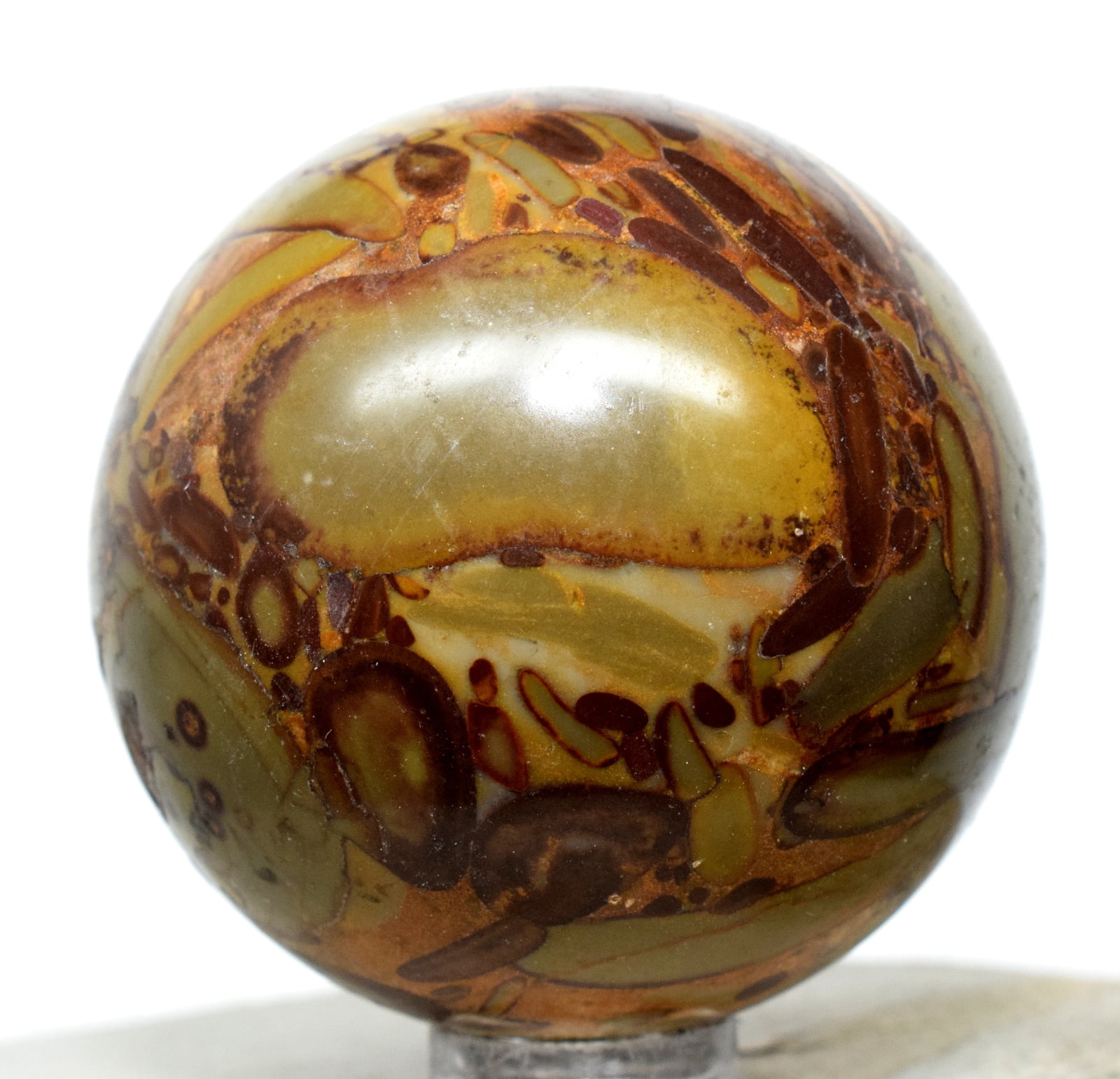48mm 165g Multicolor Bamboo Leaf Jasper Sphere Polished Natural Snak Jade Gemstone Crystal Mineral Carved Ball China Stand Walmart Com Walmart Com
