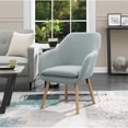 thumbnail image 1 of Chaise d'Appoint en Tissu Velours Bleu Clair avec Poignées, 1 of 11
