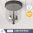 thumbnail image 2 of Prominence Home Hansley Matte Black 3-Light Flush Mount with Clear Glass, 2 of 13