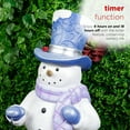 thumbnail image 5 of Alpine Corporation SKY562L-TM Lavender Winter Snowman Holding Lantern Statue with Warm White Flashing LED Candle, 3 Feet Tall, Indoor/Outdoor Holiday Decoration , Christmas Decoration, 5 of 12