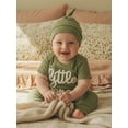 thumbnail image 6 of BemeyourBBs Newborn Baby Boy Little Brother Outfits Cute Little Bro Letters Rib Romper Short Sleeve Full Length Jumpsuit Hat Infant Spring Summer Clothes, 6 of 9