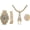 Gold, variant on Bling Bling Plug Hip Hop Pendant - Iced Look Luxury Watch Covered with Crystal Clear Rhinestones - Iced Cuban Bracelet and Bling Ring Gift Set - Shine like a Celebrity - L0504