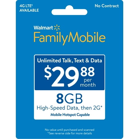 Wmt Family Mobile Pr Wfm $30 Unlimited Card