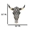 thumbnail image 6 of Western Tribal Aztec Vector Tattoo Patterns Horned Cow Skull Wall Decor Plaque, 6 of 9
