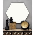 thumbnail image 3 of DecMode Contemporary Hexagonal Wooden Framed Wall Mirror, 41"W x 35"H with Soft Sheen Gray Finish, 3 of 12