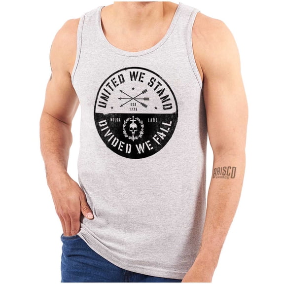 Divided We Fall Defend Freedom Skull Tank Top T Shirts Men Women Brisco Brands S
