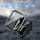 thumbnail image 3 of [Paquete de 2] Estuche para Apple Watch Series 7 de 45 mm con protector de pantalla, cubierta protectora de PC dura Protector de vidrio templado para accesorios de Apple Watch (negro + transparente), 3 of 6
