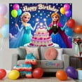 thumbnail image 5 of 1 piece of Elsa and Anna's birthday background and party decoration banner, perfect for birthday party decoration and festival celebrations, 5 of 9
