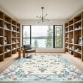 thumbnail image 2 of ODIKA 2'x3' Machine Washable Non-Slip Area Rug, Chinoiserie Dusty Blue High Traffic Rug, Blue, 1043451, 2 of 7