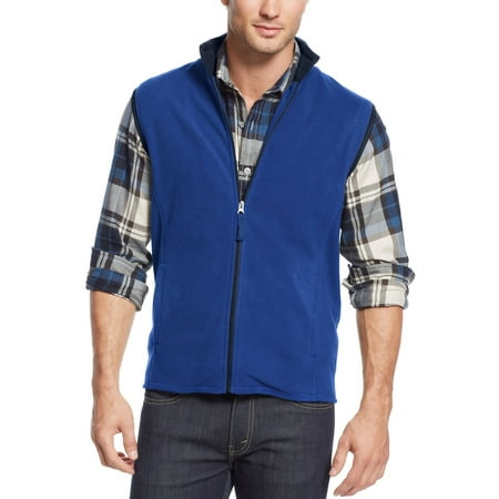 CLUB ROOM Big & Tall Full Zip Fleece Mockneck Vest Cargo Blue 2XLT Tall $60