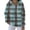 Turquoise, variant on Women's Fashion Casual Hooded Loose Printed Long Sleeve Sweatshirt Grid Pattern Pullover Top for Women Autumn Streetwear Comfortable Oversized Hoodie,Vermilion,M