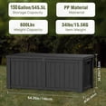 thumbnail image 2 of 150 Gallon Waterproof Outdoor Storage Box, Resin Deck Box, Lockable Outside Container for  Furniture Garden Tools, 2 of 6
