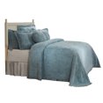 thumbnail image 3 of Better Trends 3 Piece Chenille Bedspread Set for Full/Double Bedspread 100% Cotton Lightweight Bedspread for all Season Wedding Ring Collection - Blue, 3 of 5