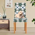 thumbnail image 4 of Yayeee 2 Pack Dining Chair Covers Stretch Parson Chairs Slipcovers Seat Protector, Gold Geometric Pattern, 4 of 6