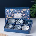 thumbnail image 2 of Juego de cuencos y palillos para el hogar creativos japoneses, cuenco de porcelana azul y blanca, caja de regalo, 2 of 6