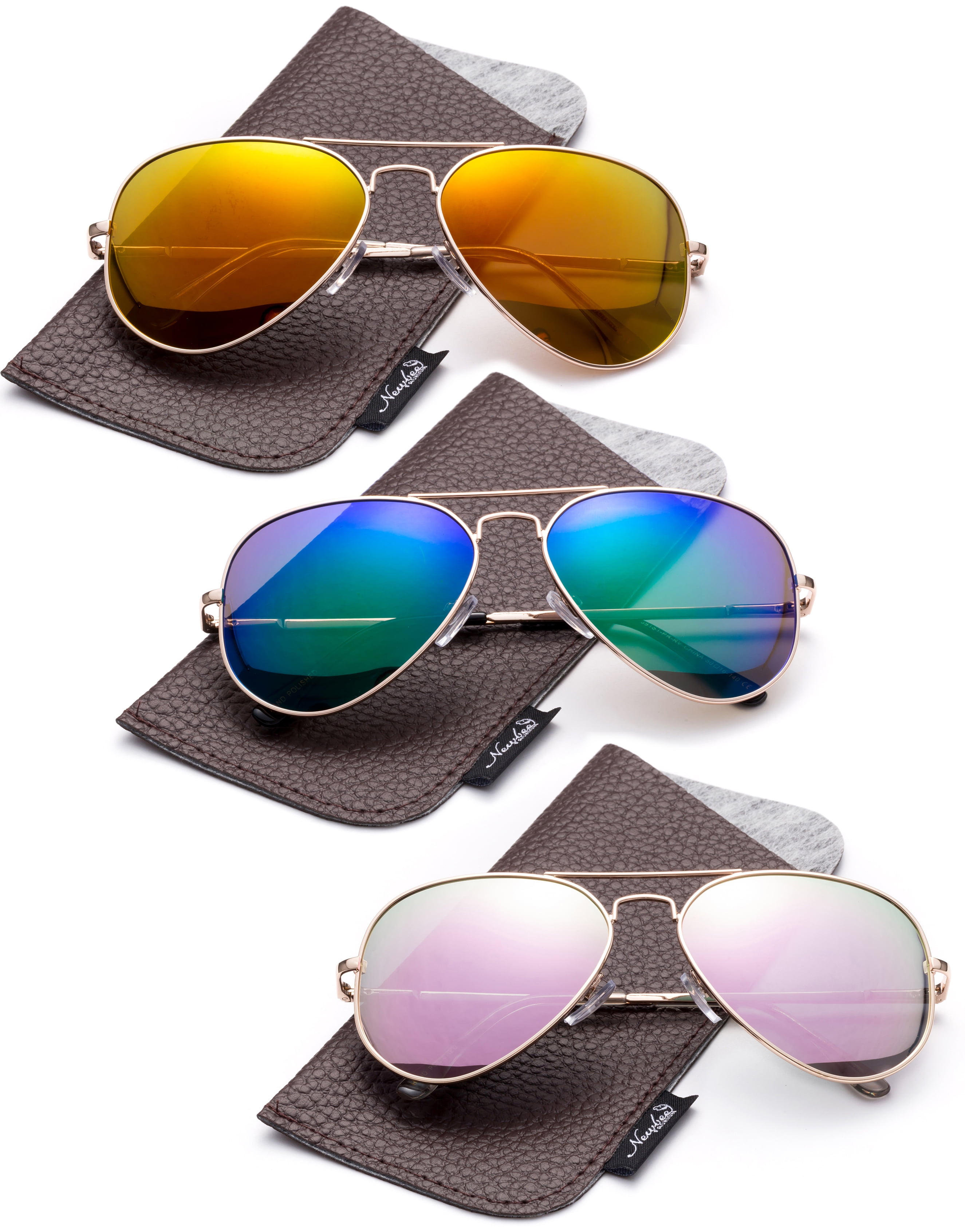 Polarized Aviator Sunglasses Mirrored Lens Classic Aviator Polarized