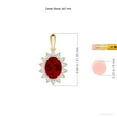 thumbnail image 3 of ANGARA Lab Grown 2 Ct Oval Ruby Pendant with Floral Halo for Women in 14K Yellow Gold (Size-9x7mm) | July Birthstone, Birthday, Anniversary, Jewelry Gift for Women | Lab-Grown Ruby Necklace, 3 of 7