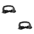 thumbnail image 2 of Minnieouse Diadema elástica elástica antideslizante Casual Yoga Bowknot Hairband Home Sports Sweatband Headwear Moda femenina Negro Negro 2piezas Minnieouse CBP265478, 2 of 6