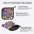 thumbnail image 3 of Yayeee Oven Mitts and Pot Holder Set of 2 Heat Resistant Kitchen Gloves Baking Hot Pad, Purple Wavy Plaid, 3 of 5