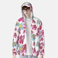 thumbnail image 3 of Pofeuu Watercolor Flowers Print Sun Protection Outdoor Lightweight Full Zip UV Cooling Hoodie Long Sleeve Summer Clothing for Outdoor Hiking-X-Large, 3 of 5