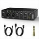 thumbnail image 1 of Interfaz de Audio USB, Interfaz de Audio 2 en 2 Salidas con Alimentación Fantasma de 48 V para Grabación, para Guitarrista, Vocalista y Podcaster, 1 of 7