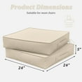thumbnail image 5 of Pakunoda Outdoor Chair Cushions 24 X 24 X 5 Inch, 2-Piece Patio Seat Pad Cushions, Waterproof Outdoor Seat Cushions Square Corner with Handle and Ties, Cream, 5 of 7
