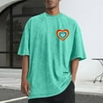 thumbnail image 2 of RKSTN Men's Cotton Valentine Short Sleeve Shirts Oversized Crewneck Valentine's Day Print T-Shirts Top Mens Plus Size Round Neck Loose Fits Comfy Soft Sports Washed Tee Shirt Summer Casual T Shirt, 2 of 6