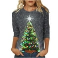 thumbnail image 2 of Luxalzxs Womens 3/4 Sleeve Tops and Blouses Cute Funny Plus Size Christmas Tee Shirt Fashion Casual Holiday Tops, 2 of 5